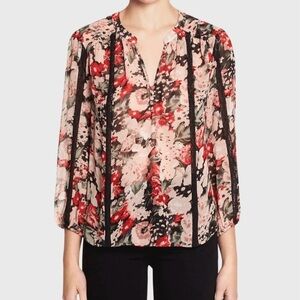 Joie Eber Silk Blouse in Caviar Size XXS